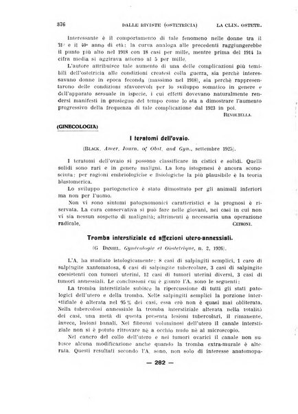 La clinica ostetrica rivista di ostetricia, ginecologia e pediatria. - A. 1, n. 1 (1899)-a. 40, n. 12 (dic. 1938)