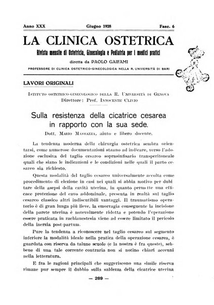 La clinica ostetrica rivista di ostetricia, ginecologia e pediatria. - A. 1, n. 1 (1899)-a. 40, n. 12 (dic. 1938)