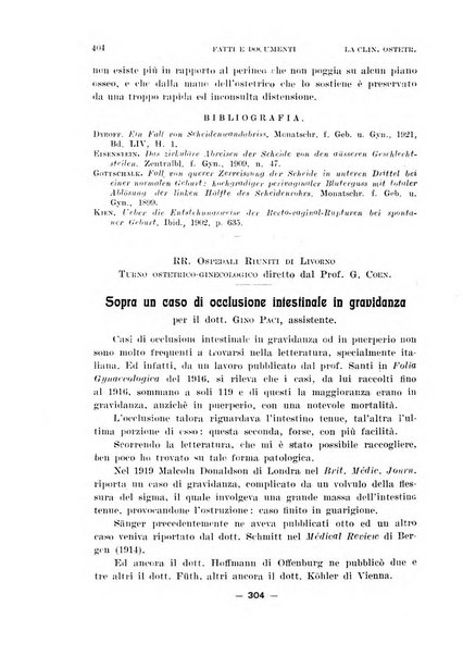 La clinica ostetrica rivista di ostetricia, ginecologia e pediatria. - A. 1, n. 1 (1899)-a. 40, n. 12 (dic. 1938)