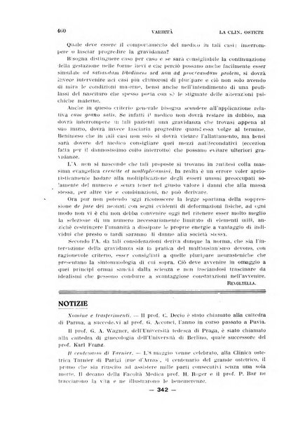 La clinica ostetrica rivista di ostetricia, ginecologia e pediatria. - A. 1, n. 1 (1899)-a. 40, n. 12 (dic. 1938)