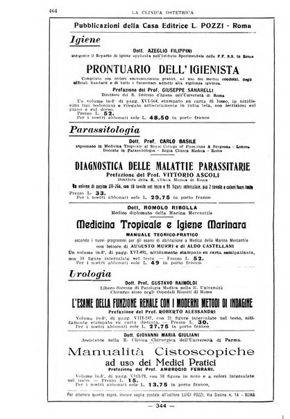 La clinica ostetrica rivista di ostetricia, ginecologia e pediatria. - A. 1, n. 1 (1899)-a. 40, n. 12 (dic. 1938)