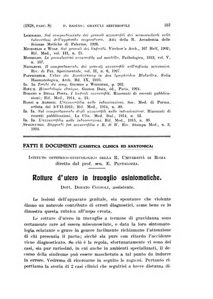 La clinica ostetrica rivista di ostetricia, ginecologia e pediatria. - A. 1, n. 1 (1899)-a. 40, n. 12 (dic. 1938)