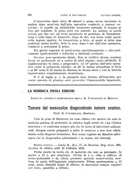 La clinica ostetrica rivista di ostetricia, ginecologia e pediatria. - A. 1, n. 1 (1899)-a. 40, n. 12 (dic. 1938)