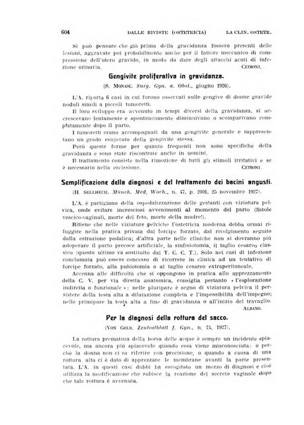 La clinica ostetrica rivista di ostetricia, ginecologia e pediatria. - A. 1, n. 1 (1899)-a. 40, n. 12 (dic. 1938)