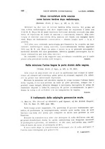 La clinica ostetrica rivista di ostetricia, ginecologia e pediatria. - A. 1, n. 1 (1899)-a. 40, n. 12 (dic. 1938)