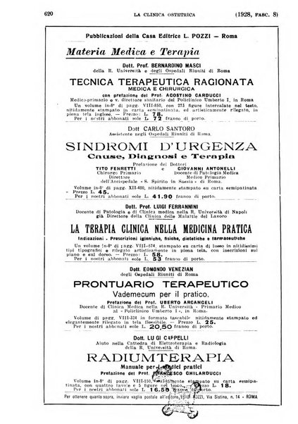 La clinica ostetrica rivista di ostetricia, ginecologia e pediatria. - A. 1, n. 1 (1899)-a. 40, n. 12 (dic. 1938)