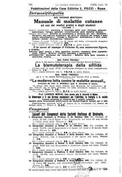 La clinica ostetrica rivista di ostetricia, ginecologia e pediatria. - A. 1, n. 1 (1899)-a. 40, n. 12 (dic. 1938)