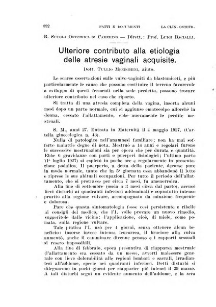 La clinica ostetrica rivista di ostetricia, ginecologia e pediatria. - A. 1, n. 1 (1899)-a. 40, n. 12 (dic. 1938)