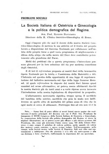 La clinica ostetrica rivista di ostetricia, ginecologia e pediatria. - A. 1, n. 1 (1899)-a. 40, n. 12 (dic. 1938)