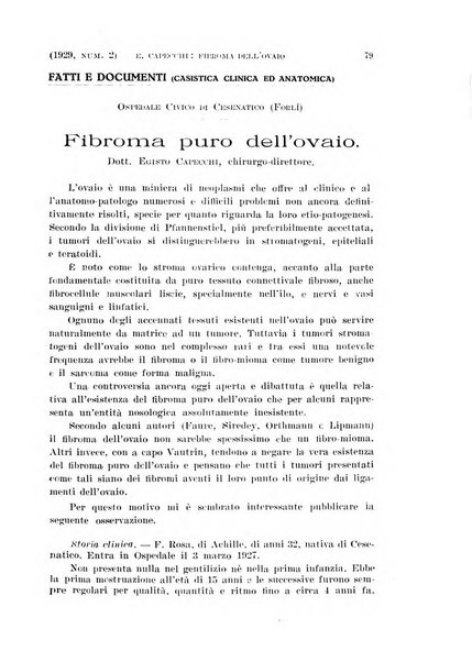 La clinica ostetrica rivista di ostetricia, ginecologia e pediatria. - A. 1, n. 1 (1899)-a. 40, n. 12 (dic. 1938)