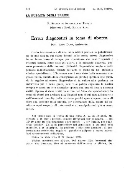 La clinica ostetrica rivista di ostetricia, ginecologia e pediatria. - A. 1, n. 1 (1899)-a. 40, n. 12 (dic. 1938)