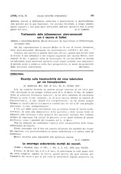 La clinica ostetrica rivista di ostetricia, ginecologia e pediatria. - A. 1, n. 1 (1899)-a. 40, n. 12 (dic. 1938)