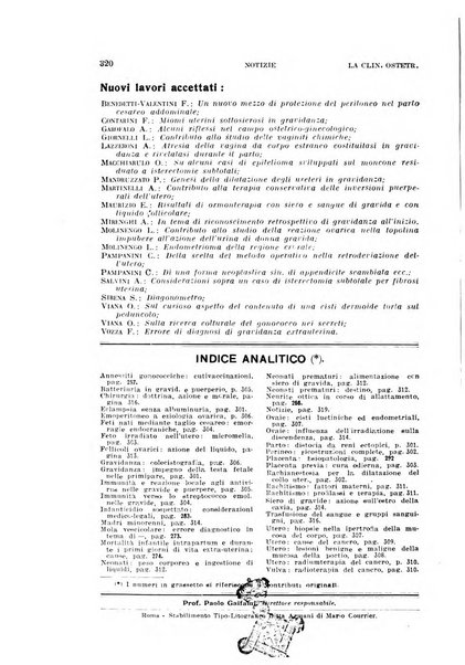 La clinica ostetrica rivista di ostetricia, ginecologia e pediatria. - A. 1, n. 1 (1899)-a. 40, n. 12 (dic. 1938)