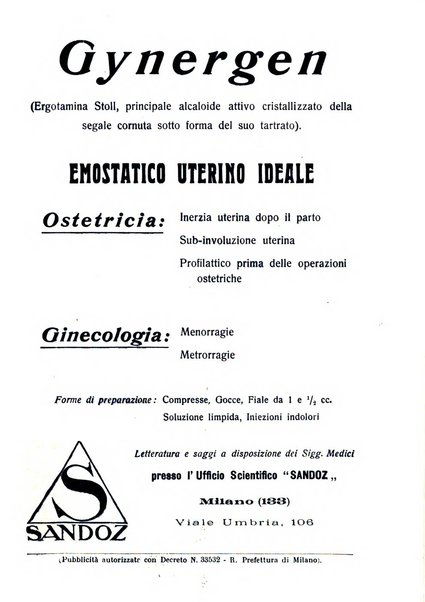 La clinica ostetrica rivista di ostetricia, ginecologia e pediatria. - A. 1, n. 1 (1899)-a. 40, n. 12 (dic. 1938)