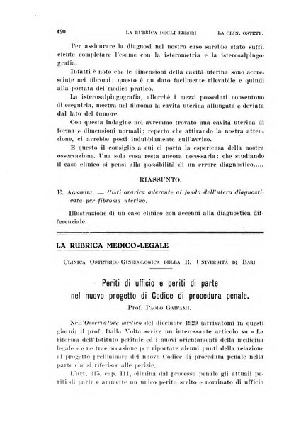 La clinica ostetrica rivista di ostetricia, ginecologia e pediatria. - A. 1, n. 1 (1899)-a. 40, n. 12 (dic. 1938)