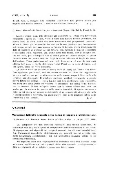 La clinica ostetrica rivista di ostetricia, ginecologia e pediatria. - A. 1, n. 1 (1899)-a. 40, n. 12 (dic. 1938)