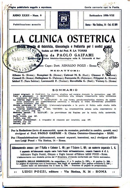 La clinica ostetrica rivista di ostetricia, ginecologia e pediatria. - A. 1, n. 1 (1899)-a. 40, n. 12 (dic. 1938)