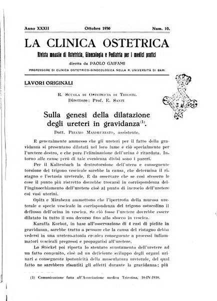 La clinica ostetrica rivista di ostetricia, ginecologia e pediatria. - A. 1, n. 1 (1899)-a. 40, n. 12 (dic. 1938)