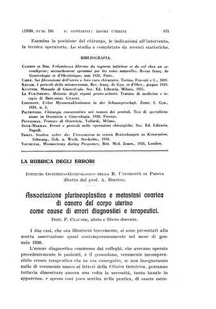 La clinica ostetrica rivista di ostetricia, ginecologia e pediatria. - A. 1, n. 1 (1899)-a. 40, n. 12 (dic. 1938)