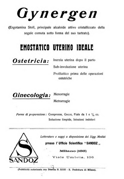 La clinica ostetrica rivista di ostetricia, ginecologia e pediatria. - A. 1, n. 1 (1899)-a. 40, n. 12 (dic. 1938)