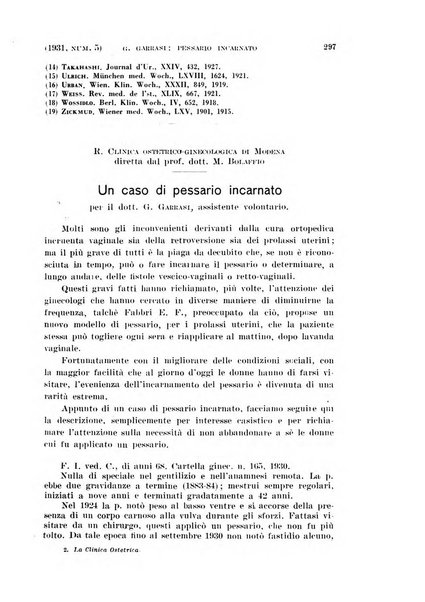 La clinica ostetrica rivista di ostetricia, ginecologia e pediatria. - A. 1, n. 1 (1899)-a. 40, n. 12 (dic. 1938)