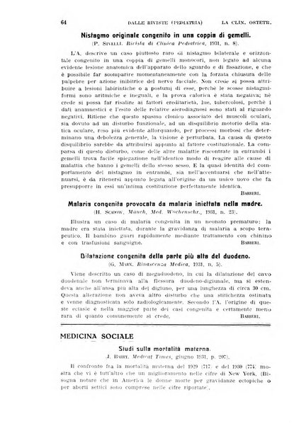 La clinica ostetrica rivista di ostetricia, ginecologia e pediatria. - A. 1, n. 1 (1899)-a. 40, n. 12 (dic. 1938)