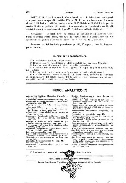 La clinica ostetrica rivista di ostetricia, ginecologia e pediatria. - A. 1, n. 1 (1899)-a. 40, n. 12 (dic. 1938)