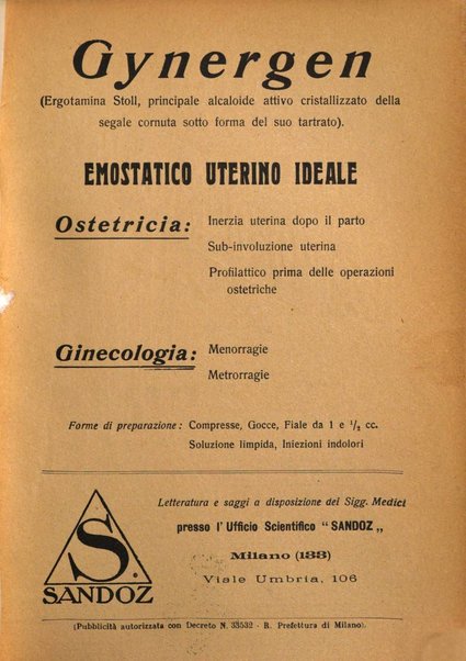 La clinica ostetrica rivista di ostetricia, ginecologia e pediatria. - A. 1, n. 1 (1899)-a. 40, n. 12 (dic. 1938)