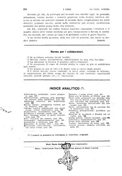 La clinica ostetrica rivista di ostetricia, ginecologia e pediatria. - A. 1, n. 1 (1899)-a. 40, n. 12 (dic. 1938)