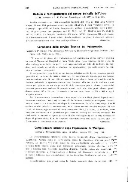 La clinica ostetrica rivista di ostetricia, ginecologia e pediatria. - A. 1, n. 1 (1899)-a. 40, n. 12 (dic. 1938)