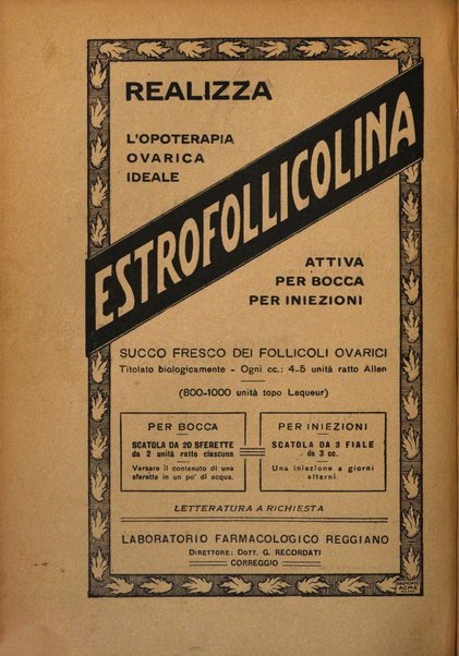 La clinica ostetrica rivista di ostetricia, ginecologia e pediatria. - A. 1, n. 1 (1899)-a. 40, n. 12 (dic. 1938)