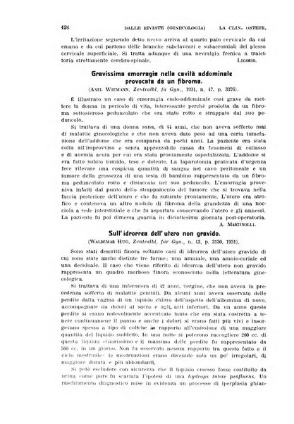 La clinica ostetrica rivista di ostetricia, ginecologia e pediatria. - A. 1, n. 1 (1899)-a. 40, n. 12 (dic. 1938)