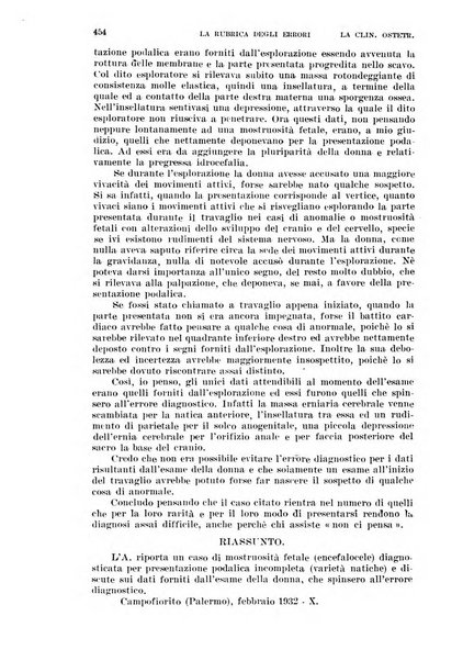 La clinica ostetrica rivista di ostetricia, ginecologia e pediatria. - A. 1, n. 1 (1899)-a. 40, n. 12 (dic. 1938)