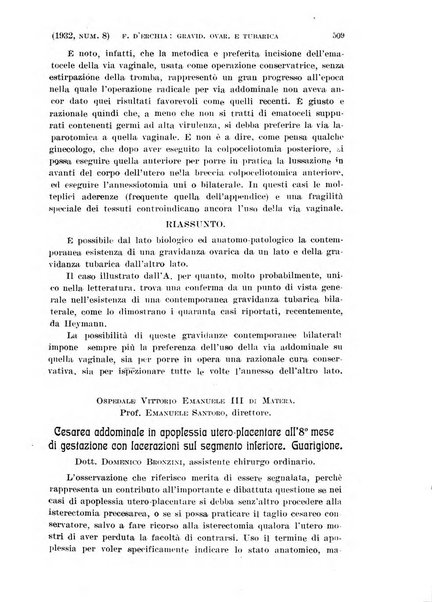 La clinica ostetrica rivista di ostetricia, ginecologia e pediatria. - A. 1, n. 1 (1899)-a. 40, n. 12 (dic. 1938)