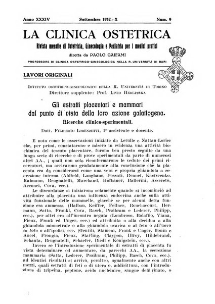 La clinica ostetrica rivista di ostetricia, ginecologia e pediatria. - A. 1, n. 1 (1899)-a. 40, n. 12 (dic. 1938)