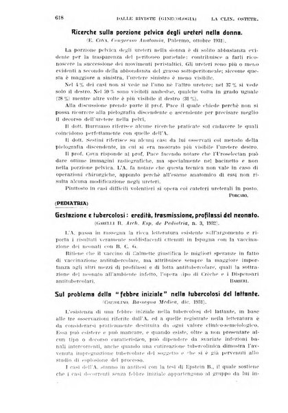 La clinica ostetrica rivista di ostetricia, ginecologia e pediatria. - A. 1, n. 1 (1899)-a. 40, n. 12 (dic. 1938)