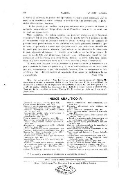 La clinica ostetrica rivista di ostetricia, ginecologia e pediatria. - A. 1, n. 1 (1899)-a. 40, n. 12 (dic. 1938)