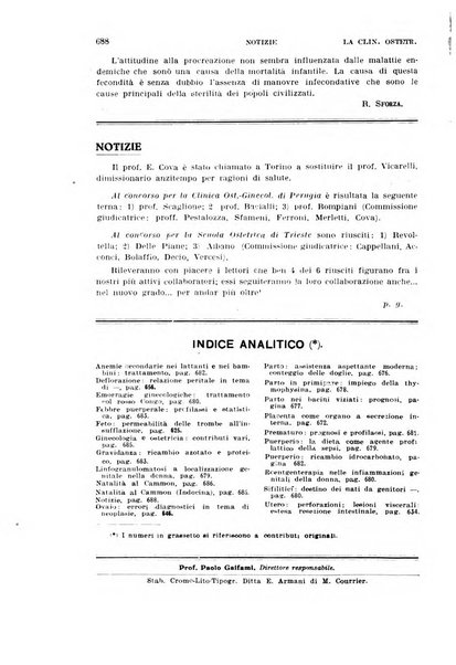 La clinica ostetrica rivista di ostetricia, ginecologia e pediatria. - A. 1, n. 1 (1899)-a. 40, n. 12 (dic. 1938)