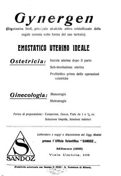 La clinica ostetrica rivista di ostetricia, ginecologia e pediatria. - A. 1, n. 1 (1899)-a. 40, n. 12 (dic. 1938)