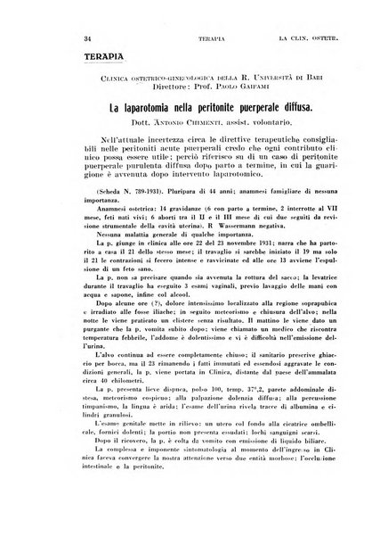 La clinica ostetrica rivista di ostetricia, ginecologia e pediatria. - A. 1, n. 1 (1899)-a. 40, n. 12 (dic. 1938)