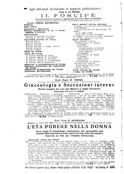 La clinica ostetrica rivista di ostetricia, ginecologia e pediatria. - A. 1, n. 1 (1899)-a. 40, n. 12 (dic. 1938)