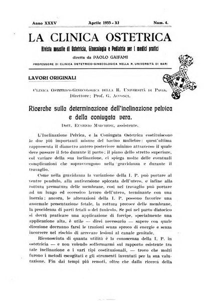 La clinica ostetrica rivista di ostetricia, ginecologia e pediatria. - A. 1, n. 1 (1899)-a. 40, n. 12 (dic. 1938)