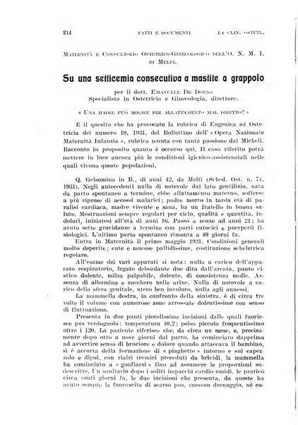 La clinica ostetrica rivista di ostetricia, ginecologia e pediatria. - A. 1, n. 1 (1899)-a. 40, n. 12 (dic. 1938)