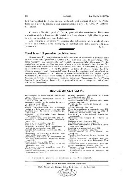 La clinica ostetrica rivista di ostetricia, ginecologia e pediatria. - A. 1, n. 1 (1899)-a. 40, n. 12 (dic. 1938)