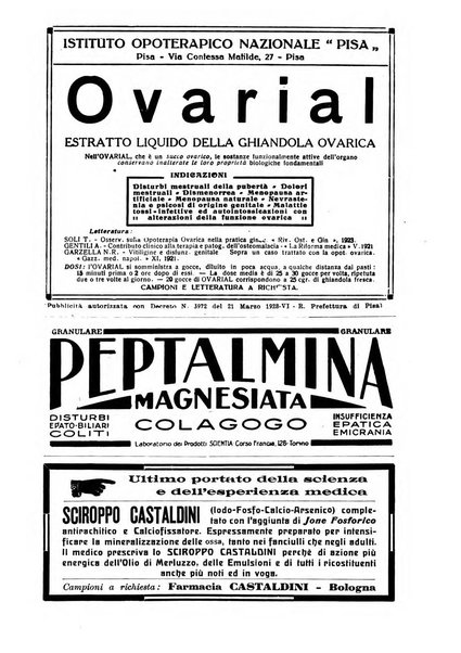 La clinica ostetrica rivista di ostetricia, ginecologia e pediatria. - A. 1, n. 1 (1899)-a. 40, n. 12 (dic. 1938)