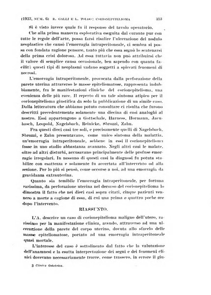 La clinica ostetrica rivista di ostetricia, ginecologia e pediatria. - A. 1, n. 1 (1899)-a. 40, n. 12 (dic. 1938)