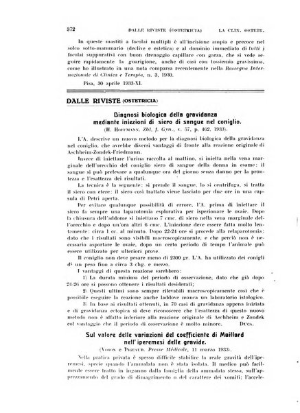 La clinica ostetrica rivista di ostetricia, ginecologia e pediatria. - A. 1, n. 1 (1899)-a. 40, n. 12 (dic. 1938)