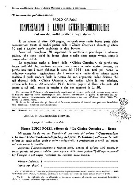 La clinica ostetrica rivista di ostetricia, ginecologia e pediatria. - A. 1, n. 1 (1899)-a. 40, n. 12 (dic. 1938)