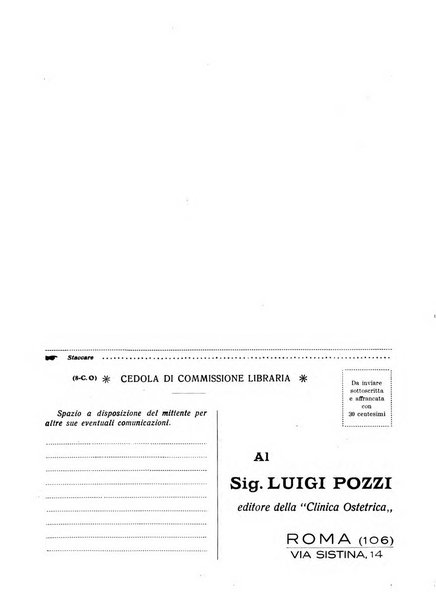 La clinica ostetrica rivista di ostetricia, ginecologia e pediatria. - A. 1, n. 1 (1899)-a. 40, n. 12 (dic. 1938)