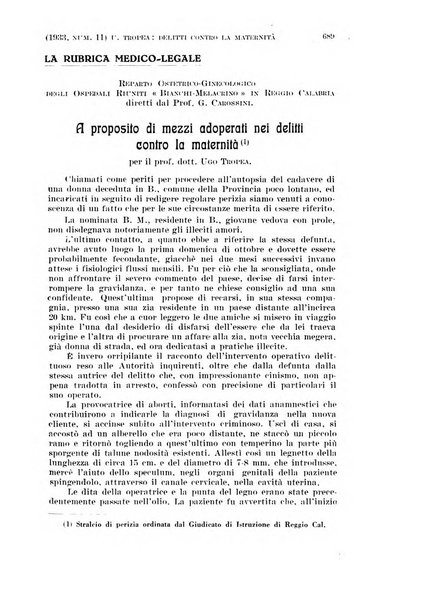 La clinica ostetrica rivista di ostetricia, ginecologia e pediatria. - A. 1, n. 1 (1899)-a. 40, n. 12 (dic. 1938)